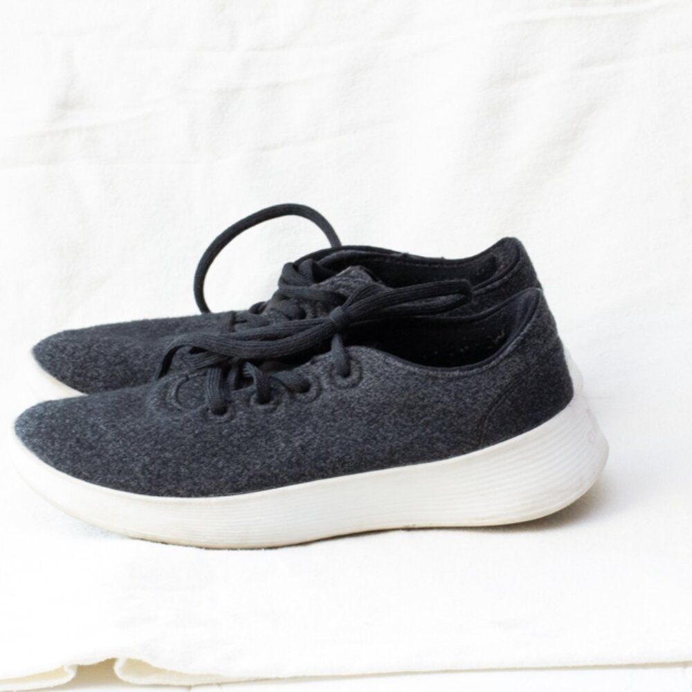 Allbirds Men Merino Wool Runner Gray Blue Running Sneakers Shoes Athletic Size 8